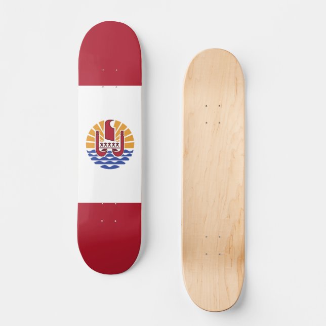 French Polynesia flag Skateboard (Front)