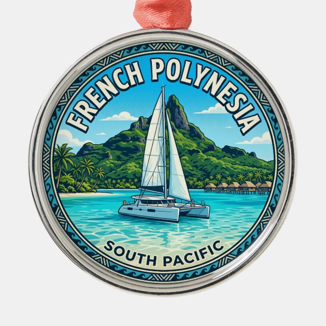 French Polynesia French Polynesia Metal Tree Decoration (Front)