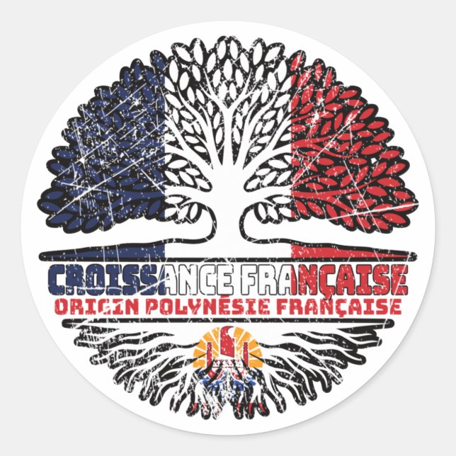 French Polynesia French Polynesian French France Classic Round Sticker (Front)