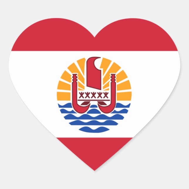 french polynesia heart sticker (Front)