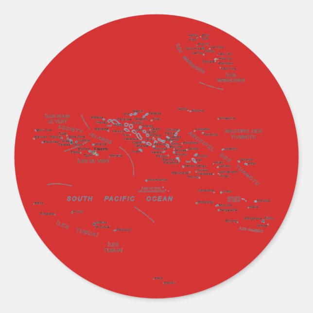 French Polynesia Map Sticker (Front)