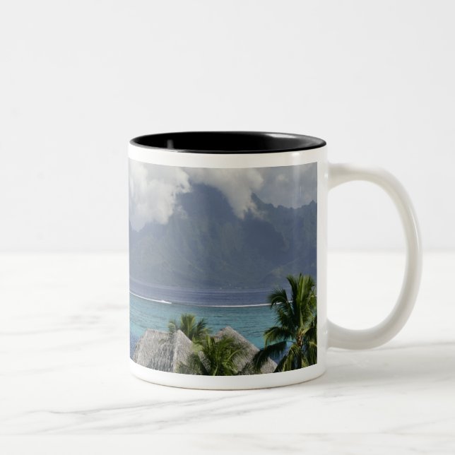 French Polynesia, Moorea. A view of the island Two-Tone Coffee Mug (Right)