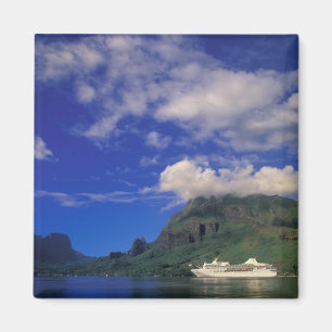 French Polynesia, Moorea. Cooks Bay. Cruise ship 3 Magnet