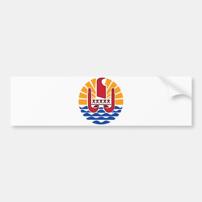 French Polynesia Official Coat Of Arms Heraldry Bumper Sticker (Front)