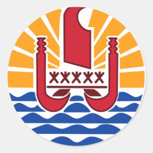 French Polynesia PF Classic Round Sticker