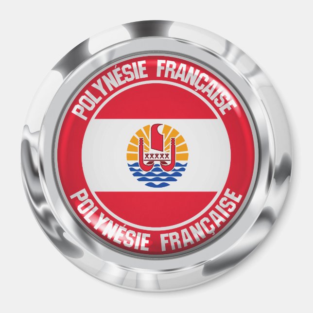 French Polynesia Round Emblem Magnet (Front)