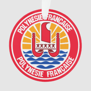 French Polynesia Round Emblem Ornament