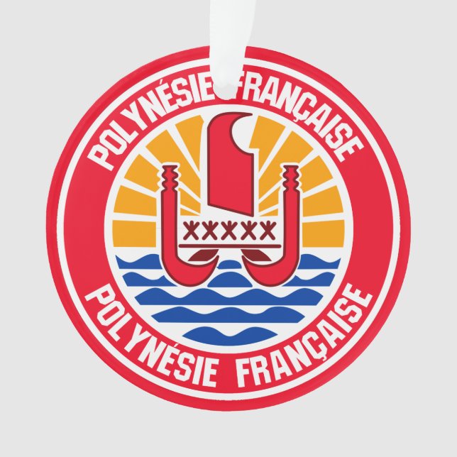 French Polynesia Round Emblem Ornament (Front)