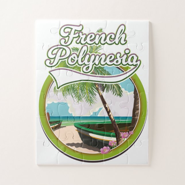 French Polynesia travel logo. Jigsaw Puzzle (Vertical)