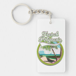 French Polynesia travel logo. Key Ring