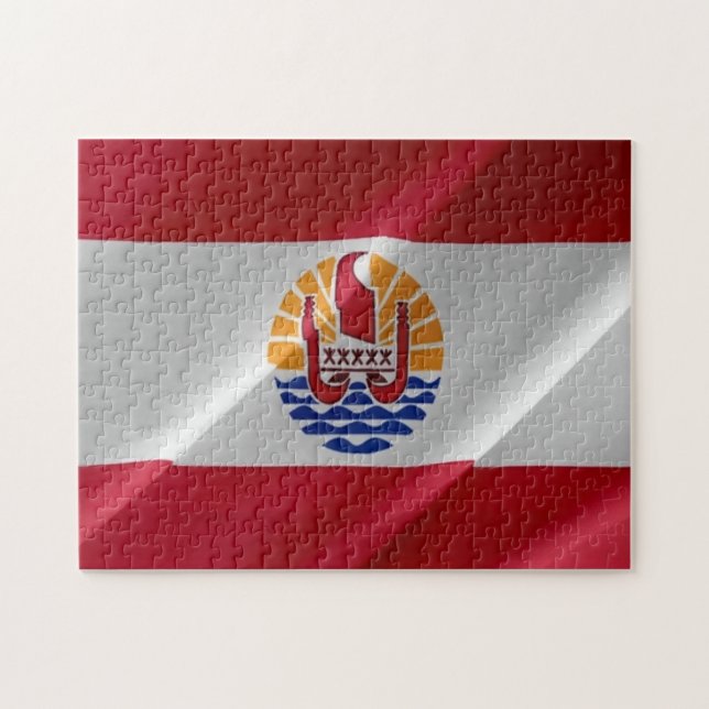French Polynesia - Waving Flag - Jigsaw Puzzle (Horizontal)