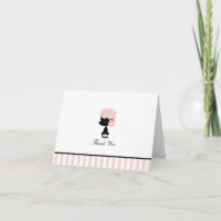 French Poodle Custom Folded Thank You Cards