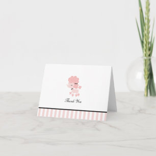 French Poodle Custom Folded Thank You Cards