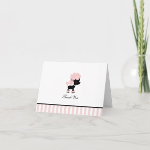 French Poodle Custom Folded Thank You Cards