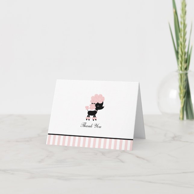 French Poodle Custom Folded Thank You Cards (Front)