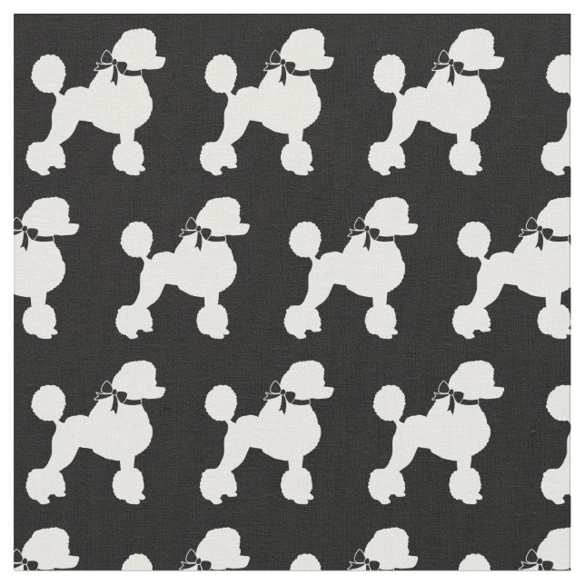 French Poodle Dog Silhouette Pet Fabric (Close Up)