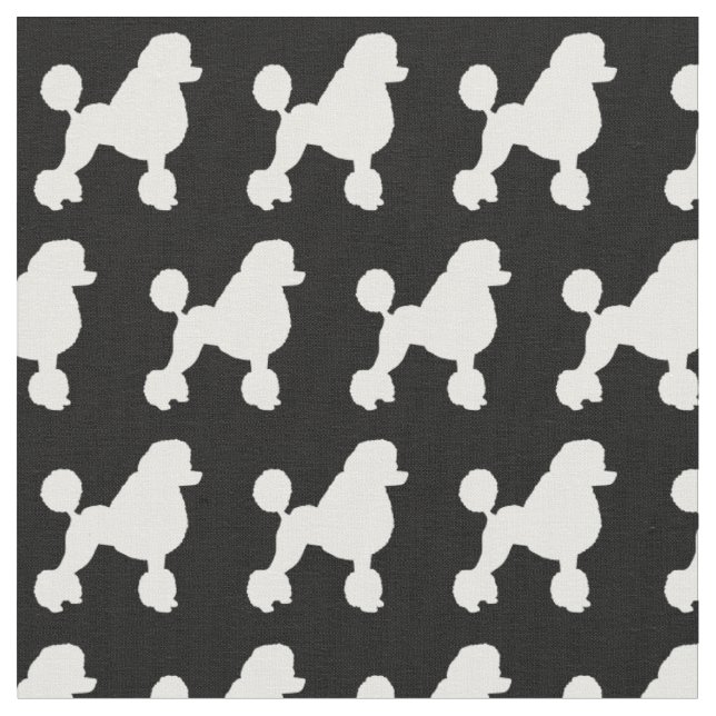French Poodle Dog Silhouette Pet Fabric (Close Up)