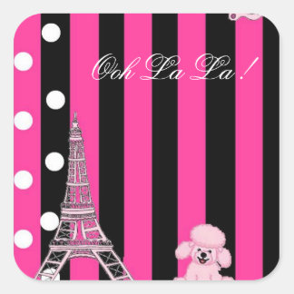 French Poodle Square Sticker