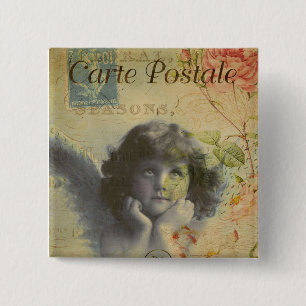 French Postcard Button