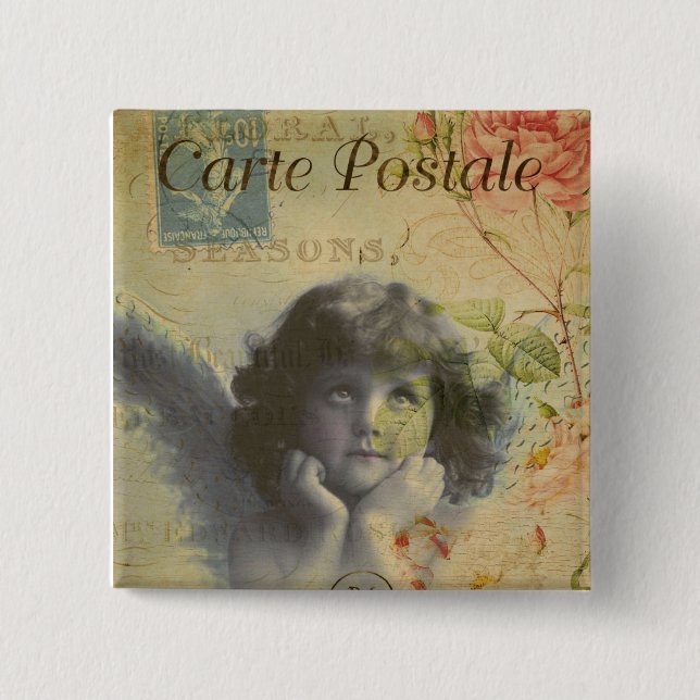 French Postcard Button (Front)