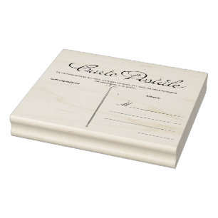 French Postcard Carte Postale Blank Template Rubbe Rubber Stamp