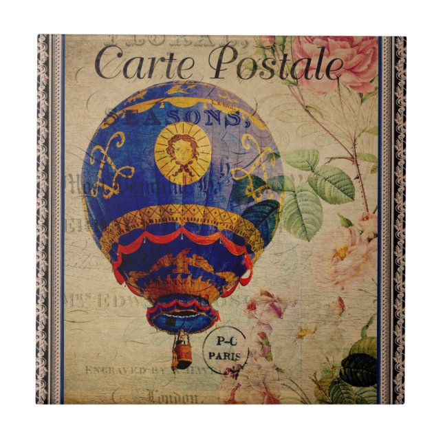 French Postcard Ceramic Tile (Front)