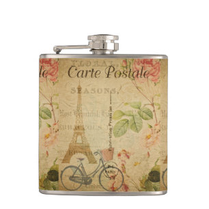 French Postcard Flask