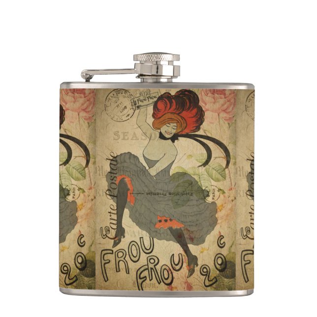 French Postcard Flask (Front)