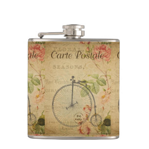 French Postcard Flask