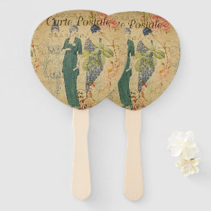 French Postcard Hand Fan