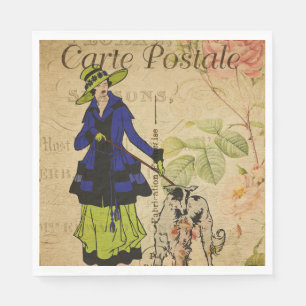French Postcard Paper Napkin