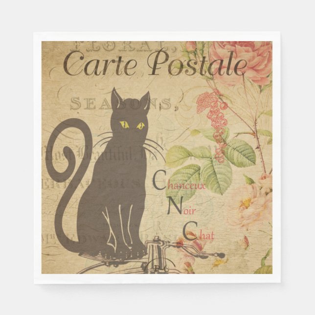 French Postcard Paper Napkin (Front)