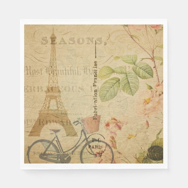 French Postcard Paper Napkin (Front)