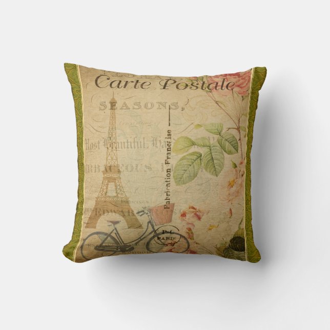 French Postcard Pillow (Front)