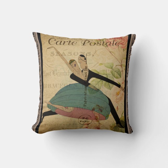 French Postcard Pillow (Front)