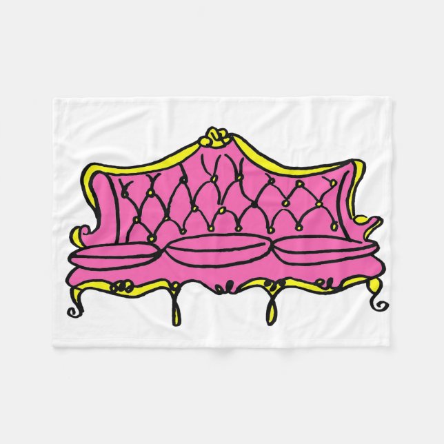 French Princess Couch Fleece Blanket (Front (Horizontal))