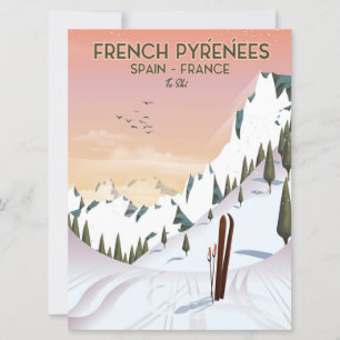 French Pyrénées Ski poster
