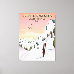 French Pyrénées Ski poster Canvas Print
