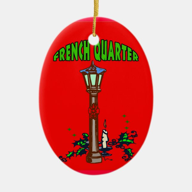 French Quarter Christmas Ceramic Tree Decoration (Front)