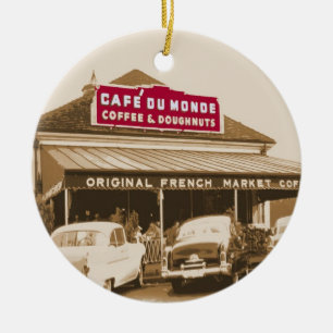 French Quarter Coffee Stand 1950 Ceramic Tree Decoration