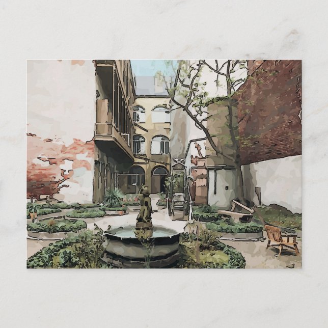 French Quarter Courtyard Postcard (Front)