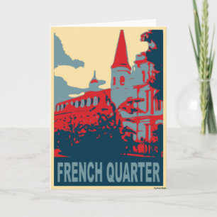 French Quarter in Blue and Red Card