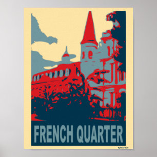French Quarter in Blue Poster