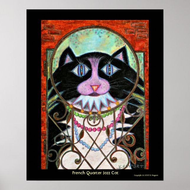 French Quarter Jazz Cat Poster (Front)
