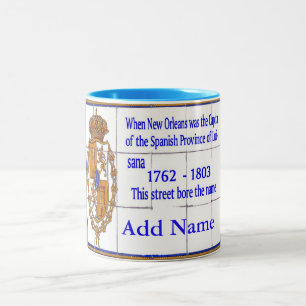 French Quarter Tile Murals, add text Two-Tone Coffee Mug