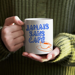 French Quote for Coffee Lovers Trendy Retro Mug