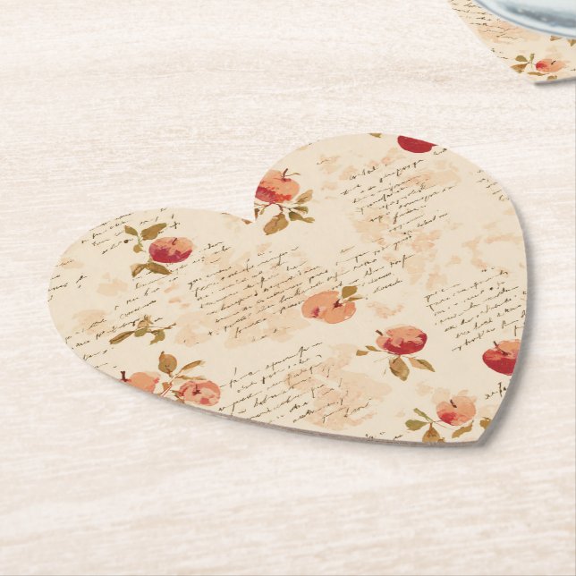 French Red Apples  Paper Coaster (Angled)