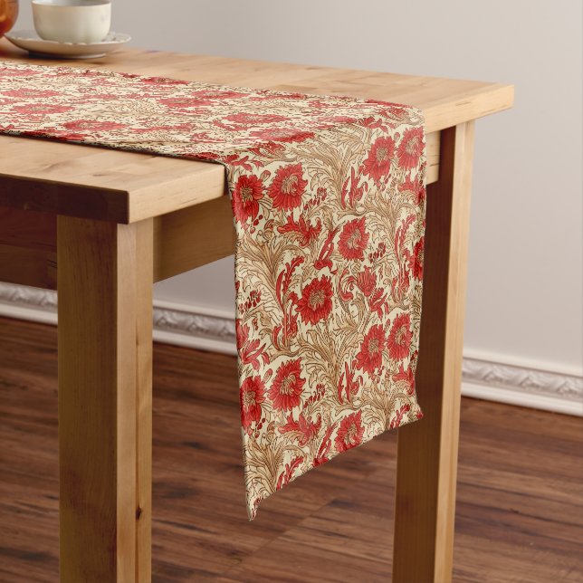 French Red Harvest: Rustic Farmhouse Accents Long Table Runner (In Situ)