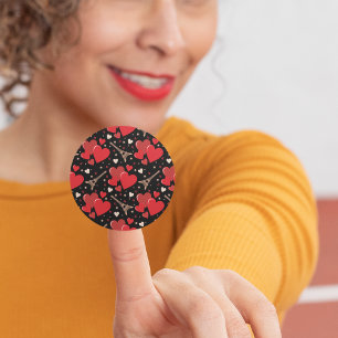French Red Hearts Stickers