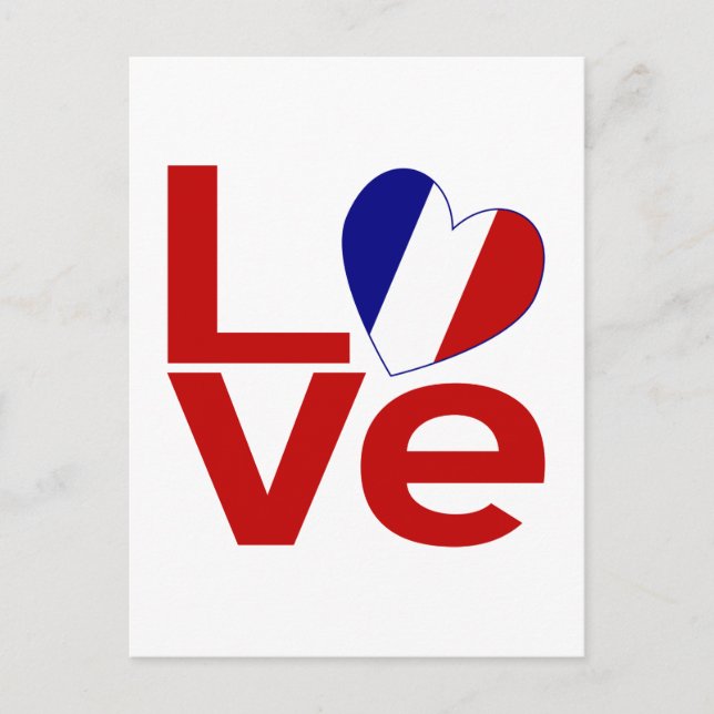 French Red LOVE Postcard (Front)